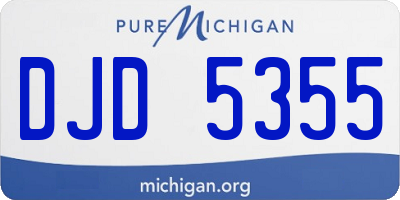 MI license plate DJD5355