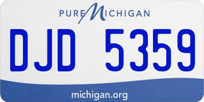 MI license plate DJD5359