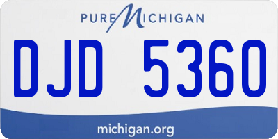 MI license plate DJD5360