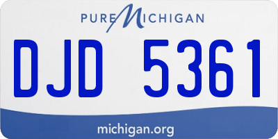 MI license plate DJD5361