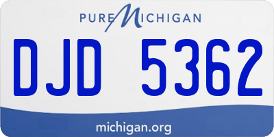 MI license plate DJD5362