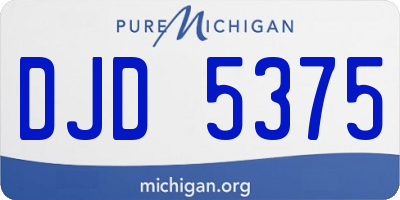 MI license plate DJD5375