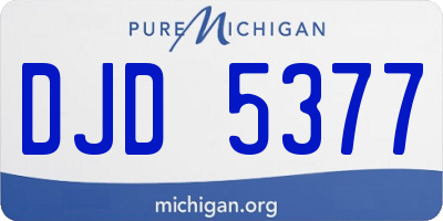 MI license plate DJD5377