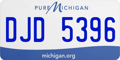 MI license plate DJD5396