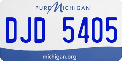 MI license plate DJD5405