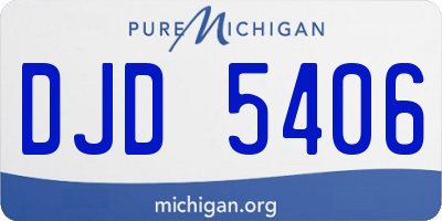 MI license plate DJD5406