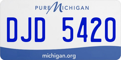 MI license plate DJD5420