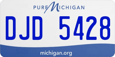 MI license plate DJD5428