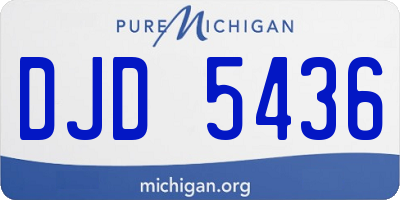 MI license plate DJD5436