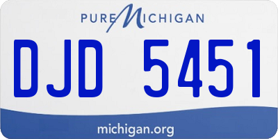 MI license plate DJD5451