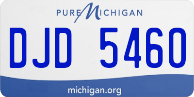 MI license plate DJD5460