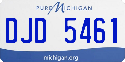 MI license plate DJD5461