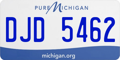 MI license plate DJD5462