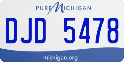MI license plate DJD5478