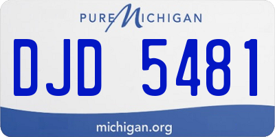 MI license plate DJD5481