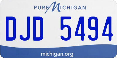MI license plate DJD5494