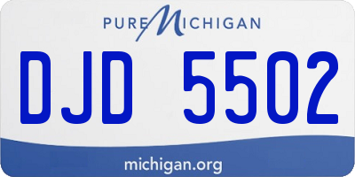 MI license plate DJD5502