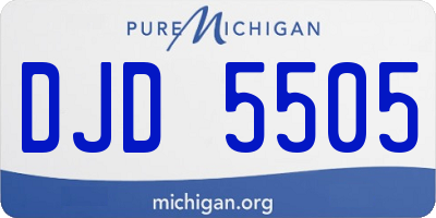 MI license plate DJD5505