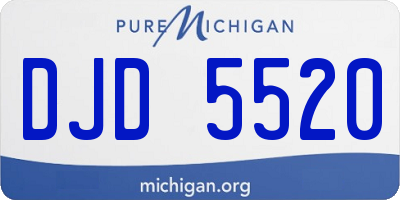 MI license plate DJD5520