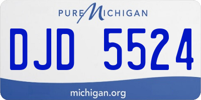 MI license plate DJD5524