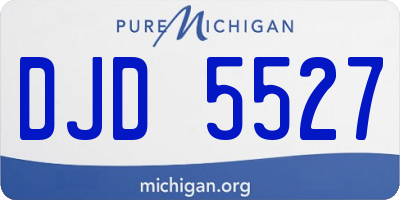 MI license plate DJD5527