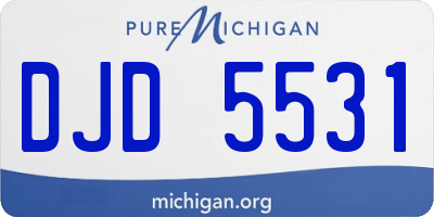 MI license plate DJD5531