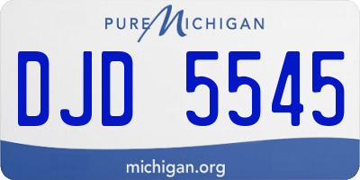 MI license plate DJD5545