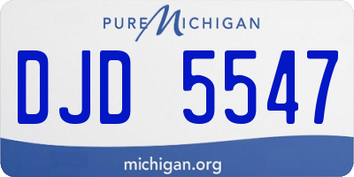 MI license plate DJD5547