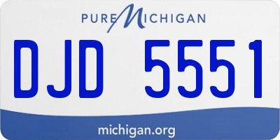 MI license plate DJD5551