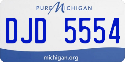 MI license plate DJD5554
