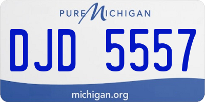 MI license plate DJD5557