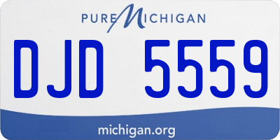 MI license plate DJD5559