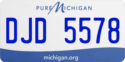 MI license plate DJD5578