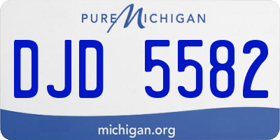 MI license plate DJD5582