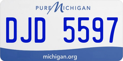 MI license plate DJD5597