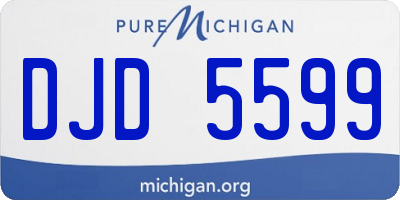 MI license plate DJD5599