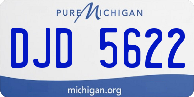 MI license plate DJD5622