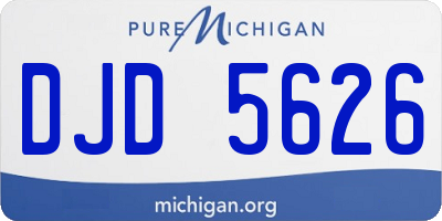 MI license plate DJD5626