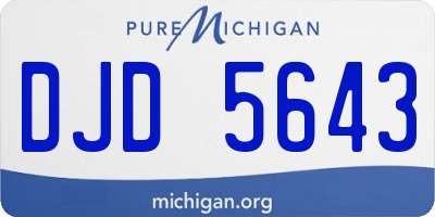 MI license plate DJD5643