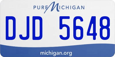 MI license plate DJD5648