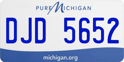 MI license plate DJD5652