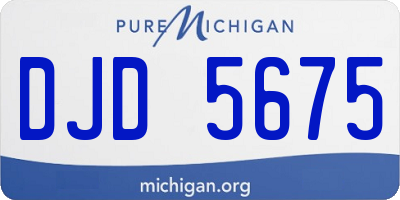 MI license plate DJD5675