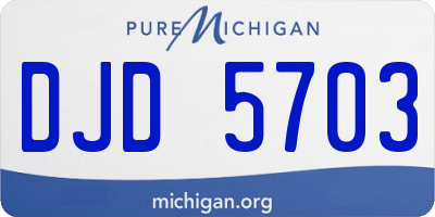 MI license plate DJD5703