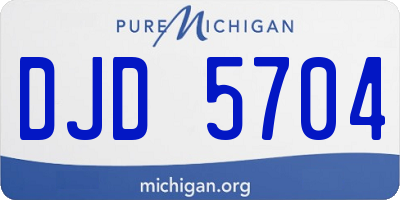 MI license plate DJD5704