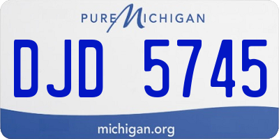 MI license plate DJD5745