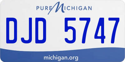 MI license plate DJD5747