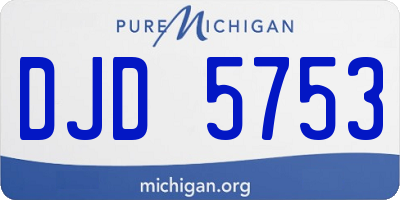 MI license plate DJD5753