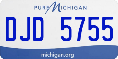 MI license plate DJD5755