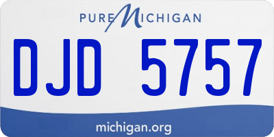 MI license plate DJD5757