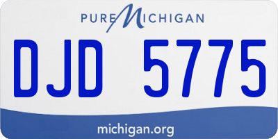MI license plate DJD5775